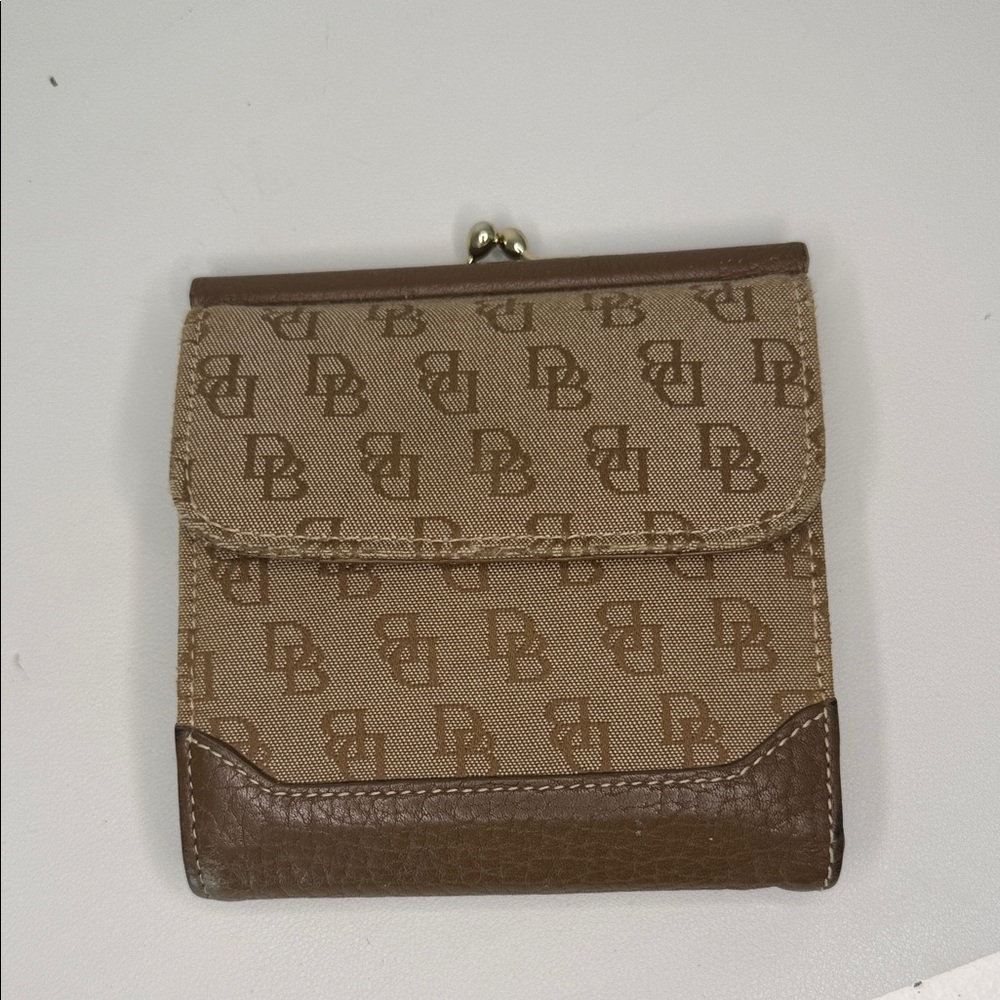 Dooney & Bourke Tan and Brown Logo Wallet